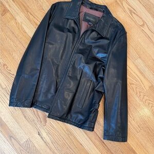 Men's Black Leather Jacket - vintage 90’s